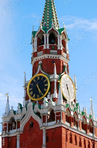 Photo: Moscow Kremlin, Spasskaya (Saviors) clock tower. Moscow Kremlin, Spasskaya (Saviors) clock tower.