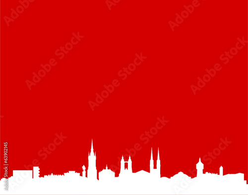 Vector: Skyline Halle / Saale rot Skyline Halle / Saale rot