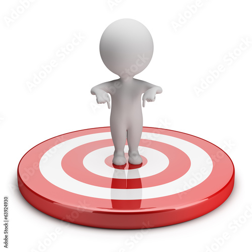 Illustration: 3d small people - goal 3d small people - goal