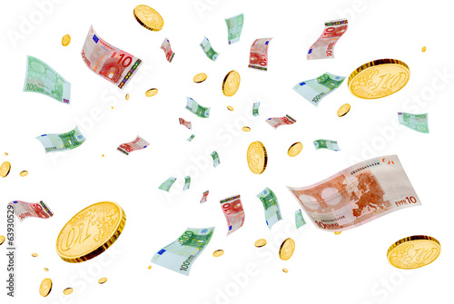 Illustration: Euro in the air. Euro in the air.