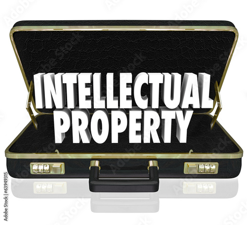 Illustration: Intellectual Property Words Briefcase Business License Copyright Intellectual Property Words Briefcase Business License Copyright