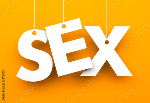 Illustration: Sex. Letters on strings Sex. Letters on strings