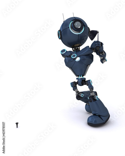 Illustration: Android playing golf Android playing golf