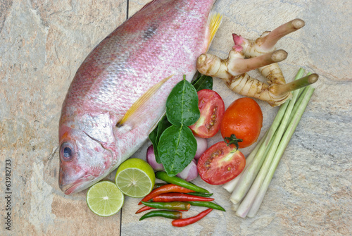 Photo: fish and fresh herb fish and fresh herb
