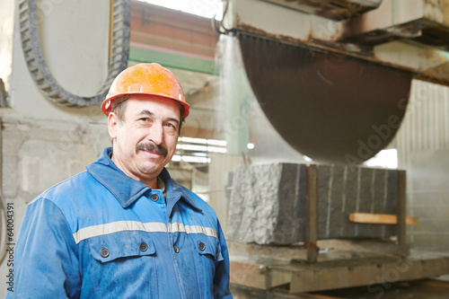 Photo: worker on granite manufacture worker on granite manufacture