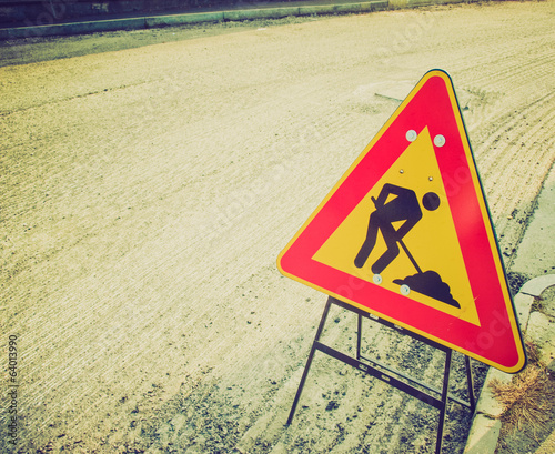 Photo: Retro look Road works Retro look Road works