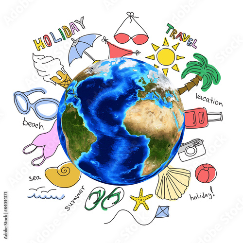 Photo: Colored summer sketches around Earth Colored summer sketches around Earth