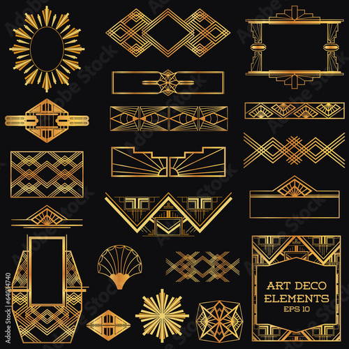 Vector: Art Deco Vintage Frames and Design Elements - in vector Art Deco Vintage Frames and Design Elements - in vector
