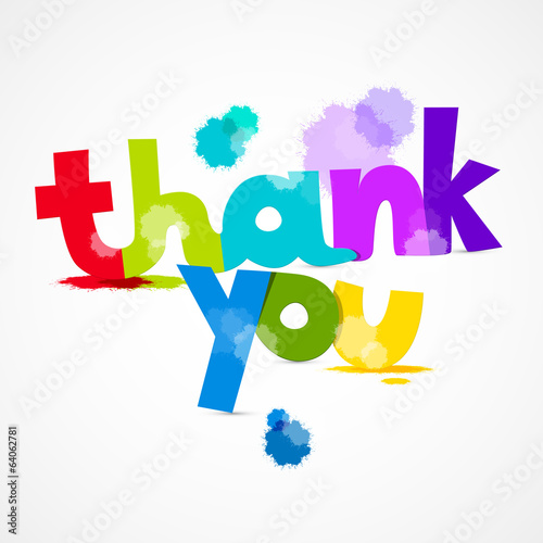 Vector: Thank You Colorful Title with Splashes Isolated Thank You Colorful Title with Splashes Isolated