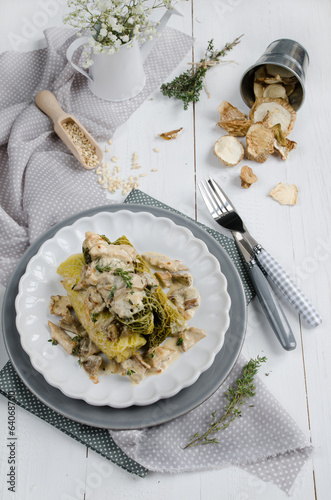Photo: Stuffed cabbage with barley and wild mushrooms Stuffed cabbage with barley and wild mushrooms