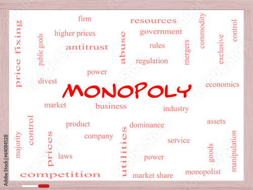 Illustration: Monopoly Word Cloud Concept on a Whiteboard Monopoly Word Cloud Concept on a Whiteboard