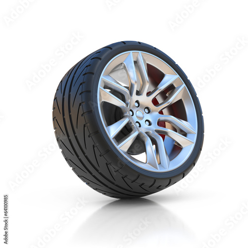 Illustration: car wheel isolated on white car wheel isolated on white