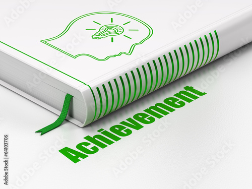 Illustration: Education concept: book Head With Lightbulb, Achievement on Education concept: book Head With Lightbulb, Achievement on