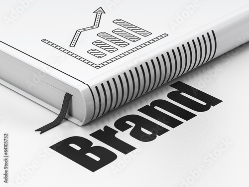 Illustration: Marketing concept: book Growth Graph, Brand on white background Marketing concept: book Growth Graph, Brand on white background