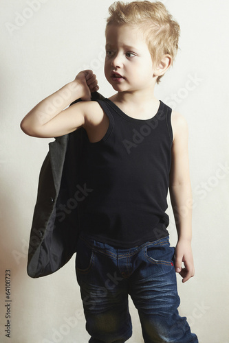 Photo: fashionable little boy.stylish fashion children.handsome boy fashionable little boy.stylish fashion children.handsome boy