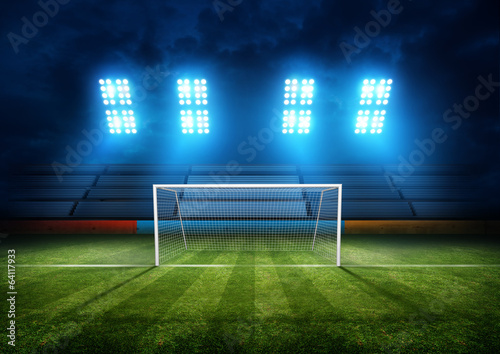 Illustration: Football Stadium Goal Football Stadium Goal