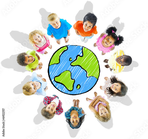 Photo: Kids with Globe Kids with Globe