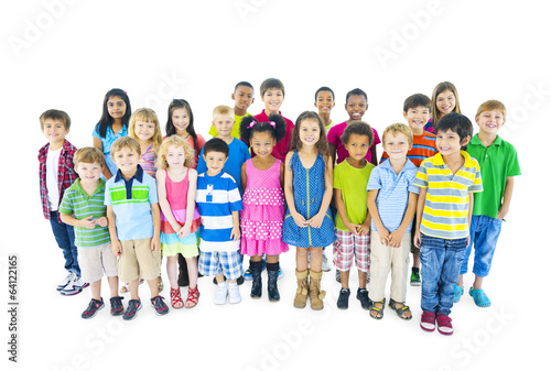 Photo: Multiethnic chidrend in casual wear Multiethnic chidrend in casual wear