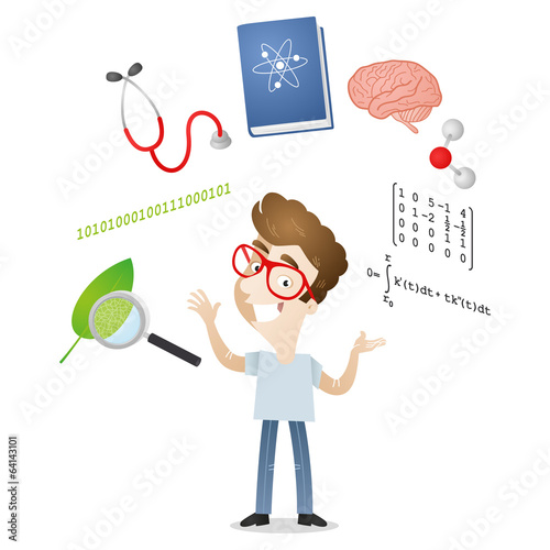 Vector: Student, Wissenschaft, Studium, Physik, Mathe, Psychologie Student, Wissenschaft, Studium, Physik, Mathe, Psychologie