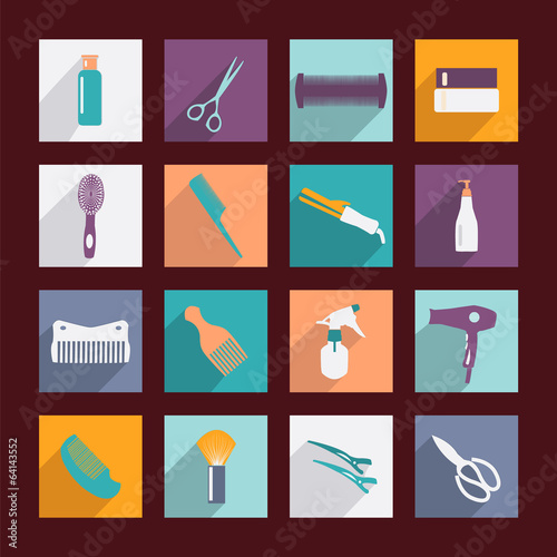 Vector: Set of haircutting tool - Illustration Set of haircutting tool - Illustration