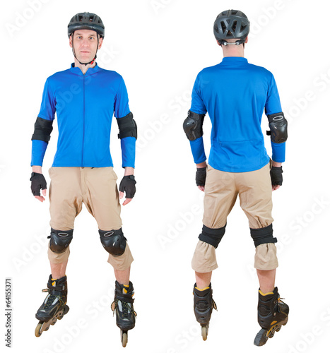 Photo: man roller skating isolated man roller skating isolated