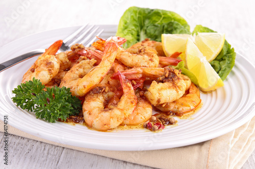 Photo: cooked shrimp and parsley cooked shrimp and parsley