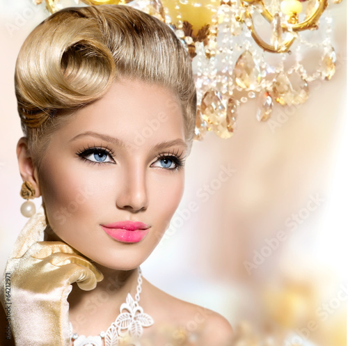 Photo: Vintage styled girl with perfect make up and hairstyle Vintage styled girl with perfect make up and hairstyle