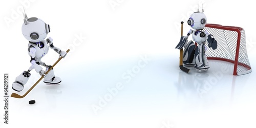 Illustration: Robots playing ice hockey Robots playing ice hockey