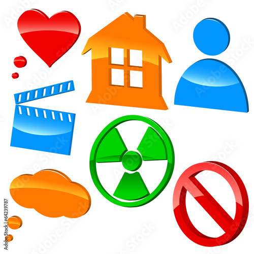 Illustration: 3d icons set 3d icons set