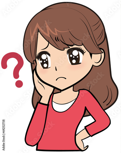 Illustration: 疑問を持つ女性 疑問を持つ女性