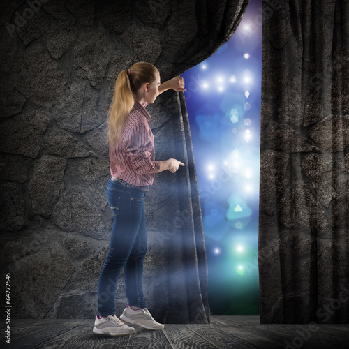 Photo: young woman, changes reality young woman, changes reality