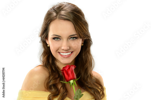 Photo: Young Woman With Rose Young Woman With Rose