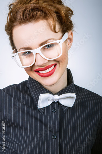 Photo: Portrait of happy expressive stylish woman Portrait of happy expressive stylish woman