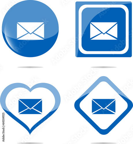 Illustration: e-mail icon web button isolated on white e-mail icon web button isolated on white