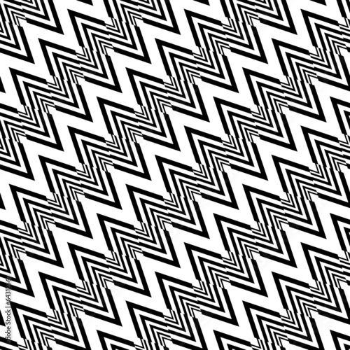 Vector: Design seamless monochrome zigzag geometric pattern Design seamless monochrome zigzag geometric pattern