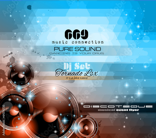 Vector: Music Themed background for Disco Club Flyers Music Themed background for Disco Club Flyers
