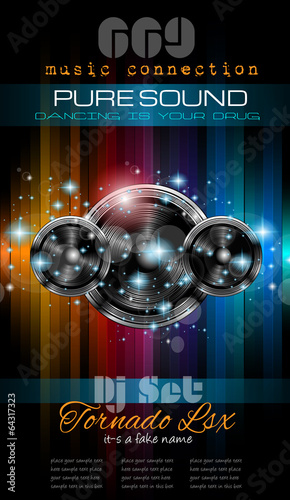 Vector: Music Themed background for Disco Club Flyers Music Themed background for Disco Club Flyers