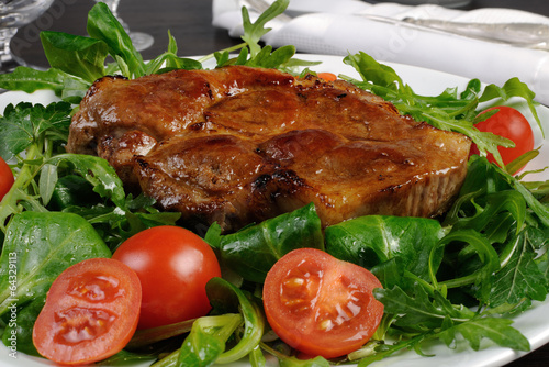 Photo: Grilled steak salad with bacon Grilled steak salad with bacon