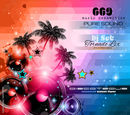 Vector: Music Themed background for Disco Club Flyers Music Themed background for Disco Club Flyers