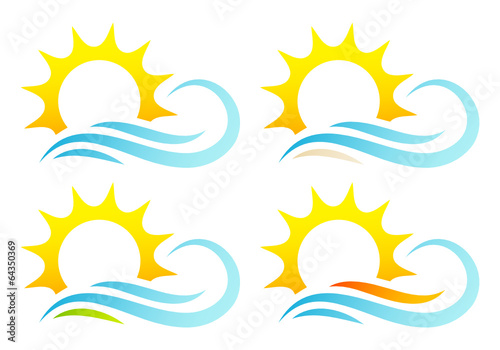 Vector: Sun & Waves Landscapes Set Sun & Waves Landscapes Set