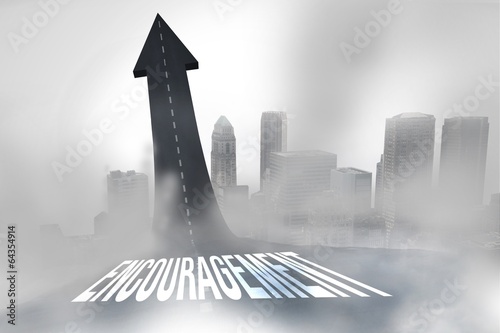Illustration: Encouragement against road turning into arrow Encouragement against road turning into arrow