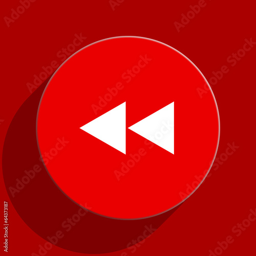 Illustration: rewind web flat icon rewind web flat icon