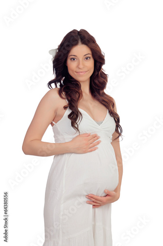 Photo: Lovely pregnant woman with a beautiful dress Lovely pregnant woman with a beautiful dress