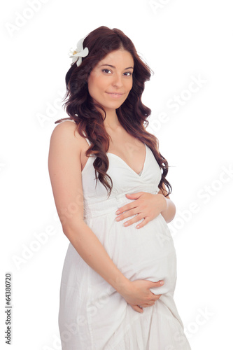 Photo: Lovely pregnant woman with a beautiful dress Lovely pregnant woman with a beautiful dress