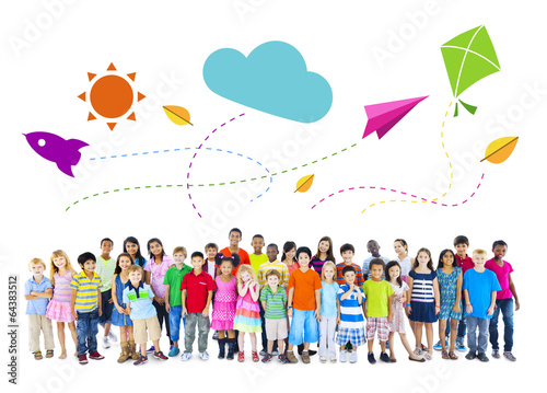 Photo: Large Group of Multiethnic Children Activitie Large Group of Multiethnic Children Activitie