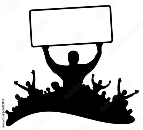 Vector: Menschen mit Schild Menschen mit Schild