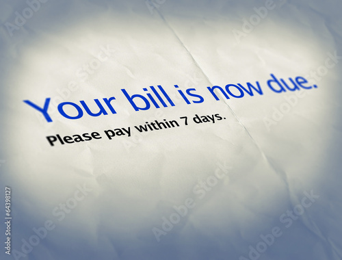 Photo: bill now due bill now due