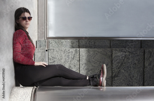 Photo: Illusion of a beautiful girl lying down in the city Illusion of a beautiful girl lying down in the city
