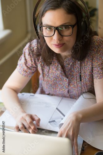 Photo: Woman working home Woman working home