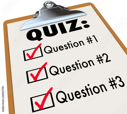 Illustration: Quiz Word Clipboard Three Questions Answers Test Evaluation Quiz Word Clipboard Three Questions Answers Test Evaluation